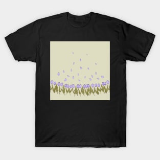 Violet tulips and petals T-Shirt